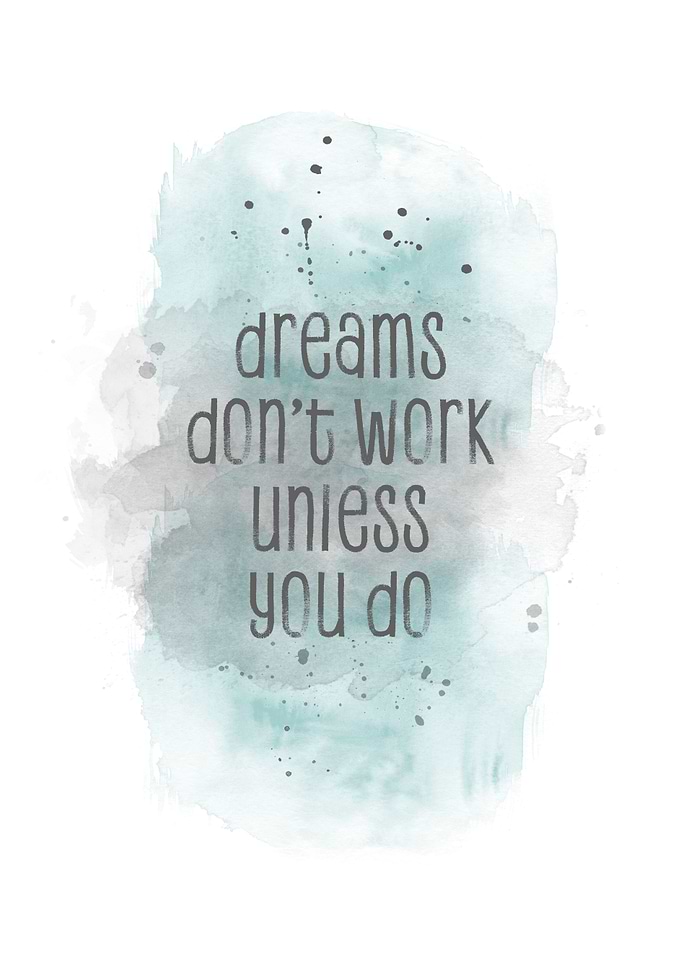 DREAMS watercolor cyan