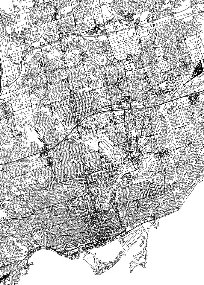 Toronto White Map