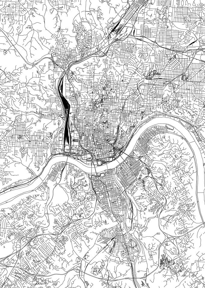 Cincinnatti White Map