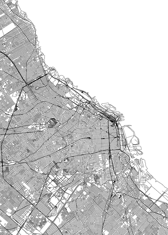 Buenos Aires White Map