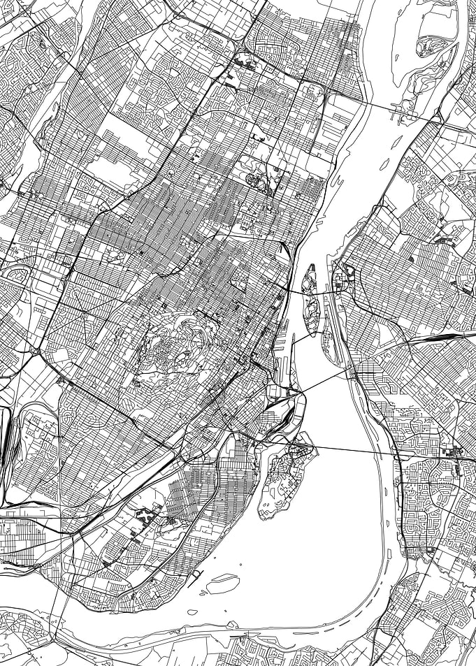 Montreal White Map