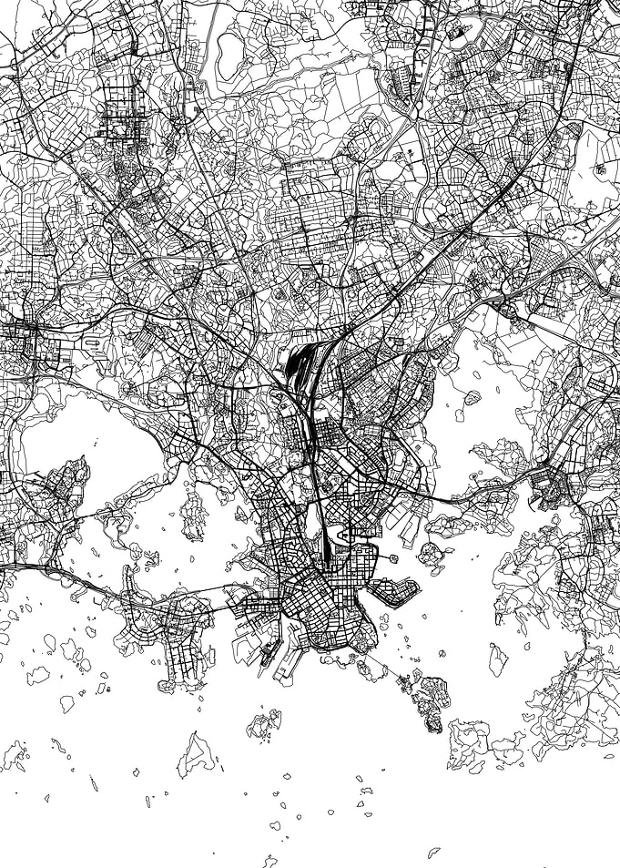 Helsinki White Map