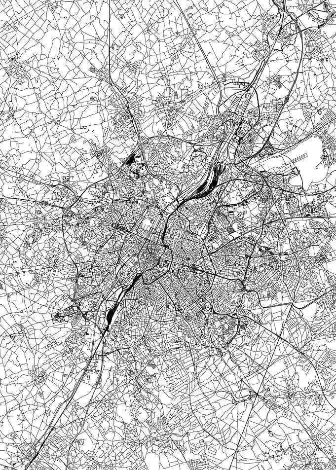 Brussels White Map