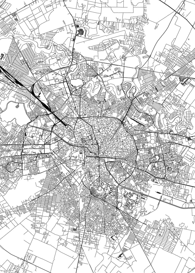 Bucharest White Map
