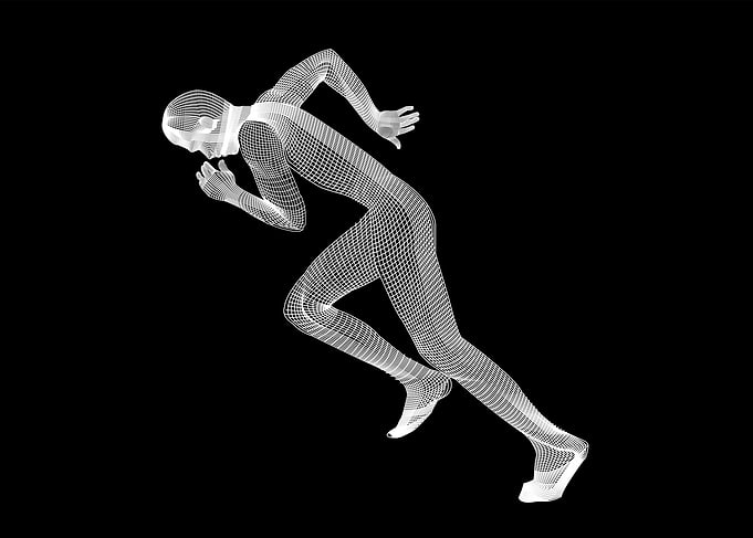 the mesh running man black