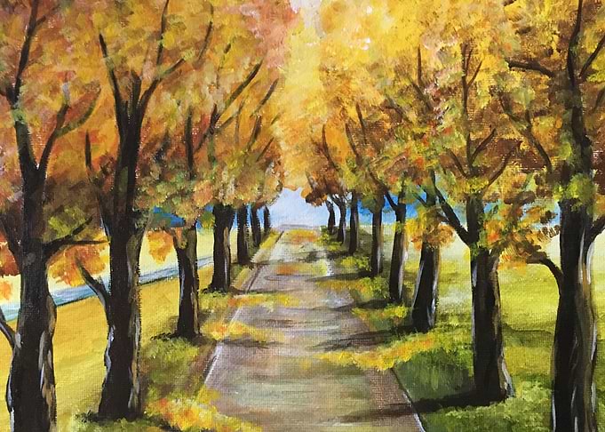 AUTUMN TREES PAINTING