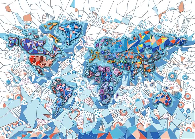world map geometric