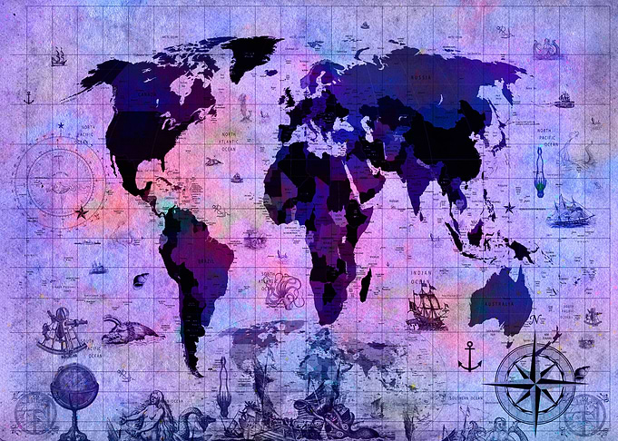 world map vintage