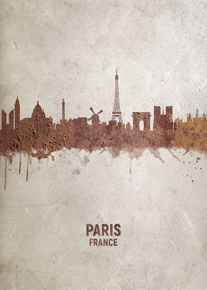 Paris France Rust Skyline