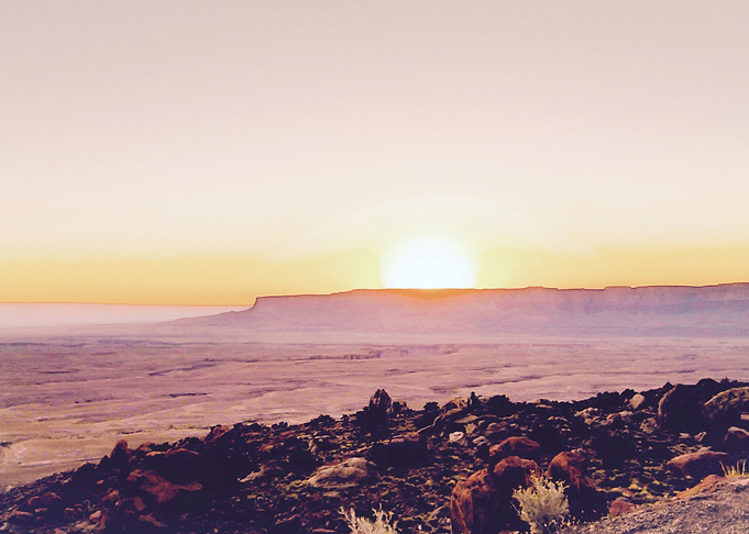 sunset in the desert