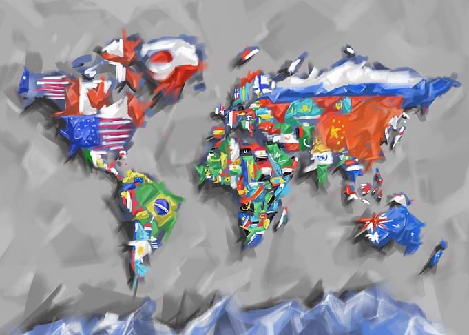 world map flags