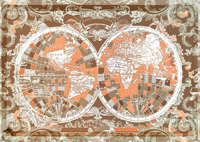 world map vintage antique