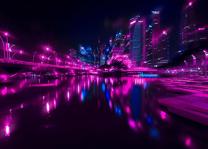 Cyberpunk Marina Bay