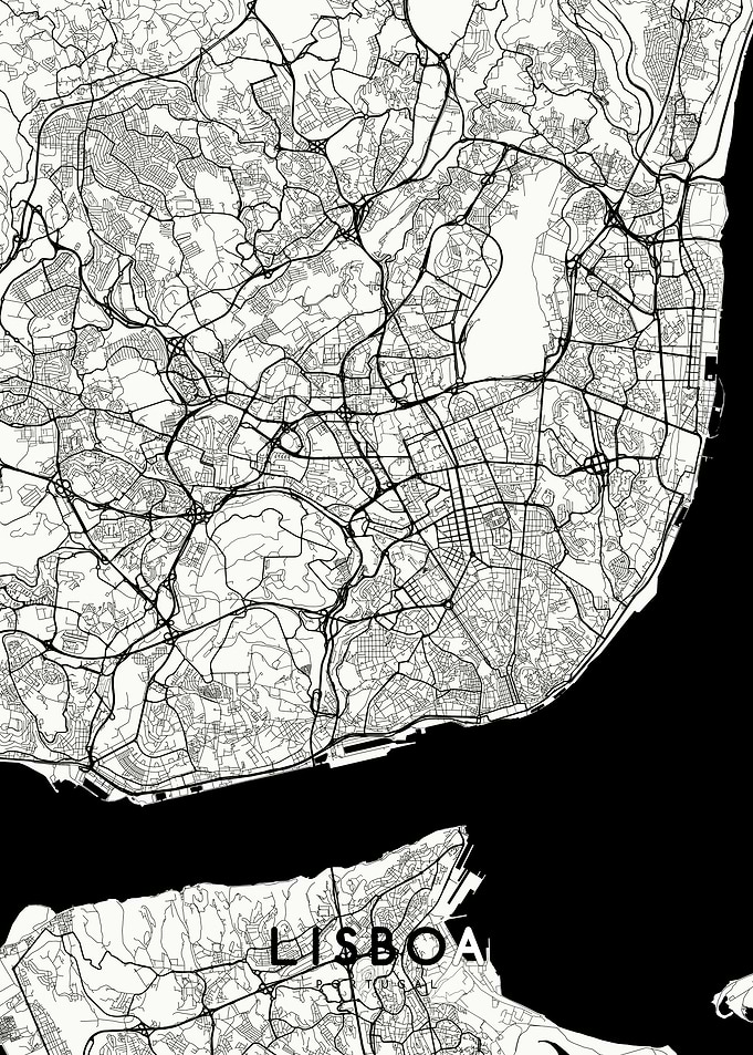 Lisboa map white