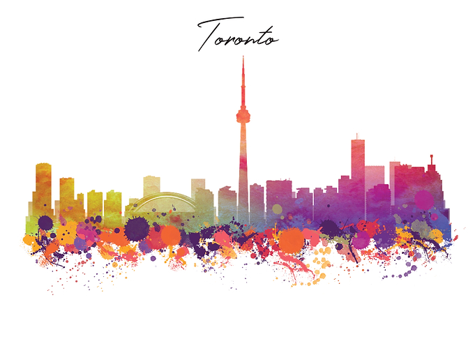 Toronto Skyline Watercolor