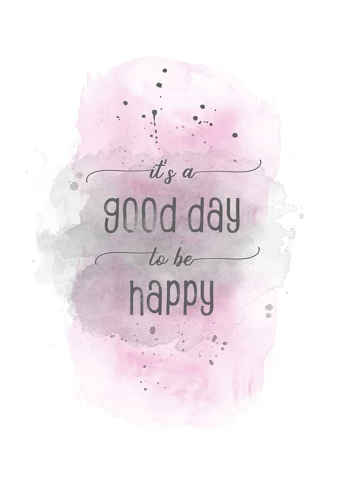 HAPPY watercolor pink