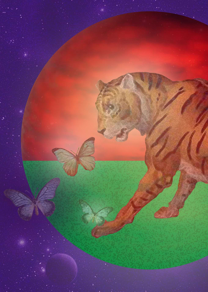 Tiger and Butterflies