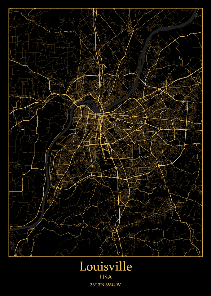 Louisville USA map