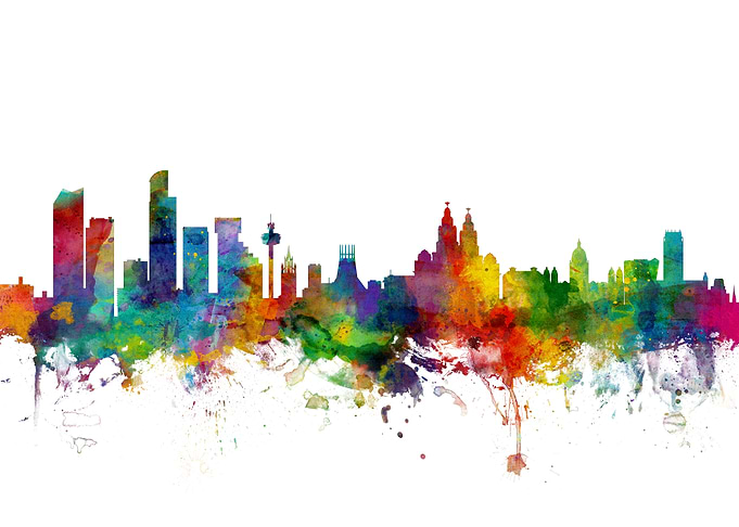 Liverpool England Skyline