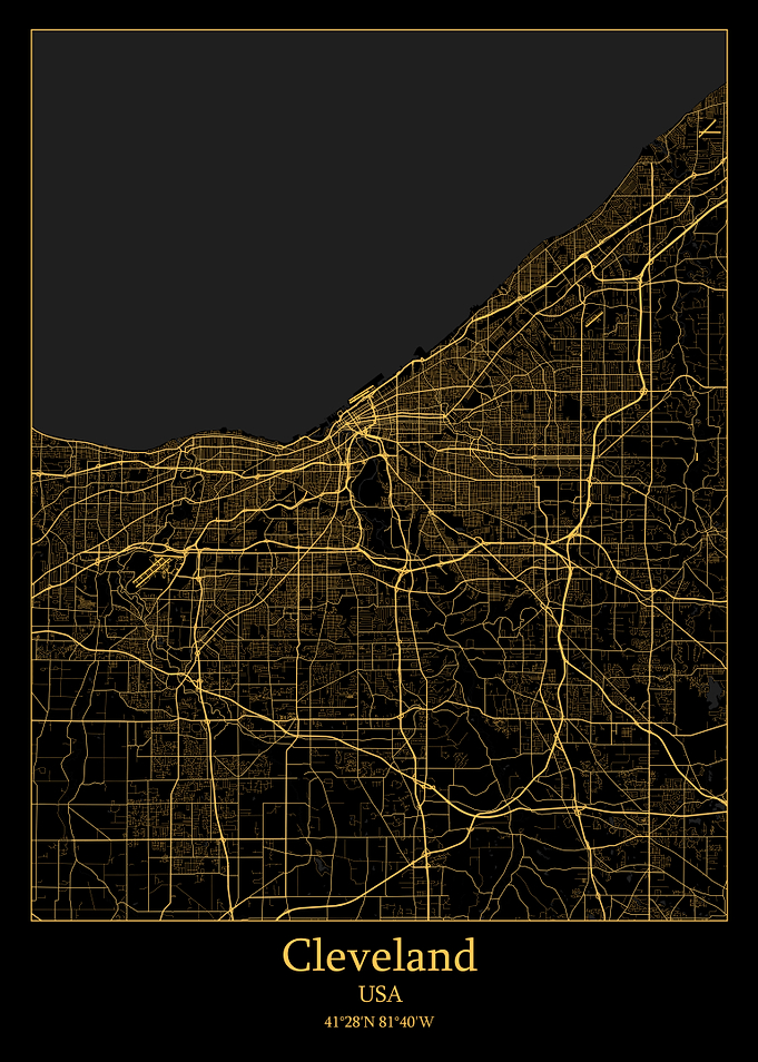 Cleveland USA map