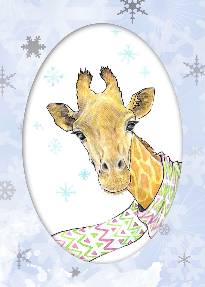 Giraffe with scarf
