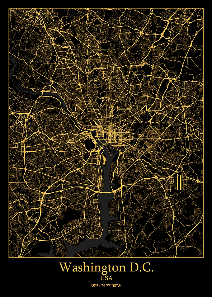 Washington DC USA map