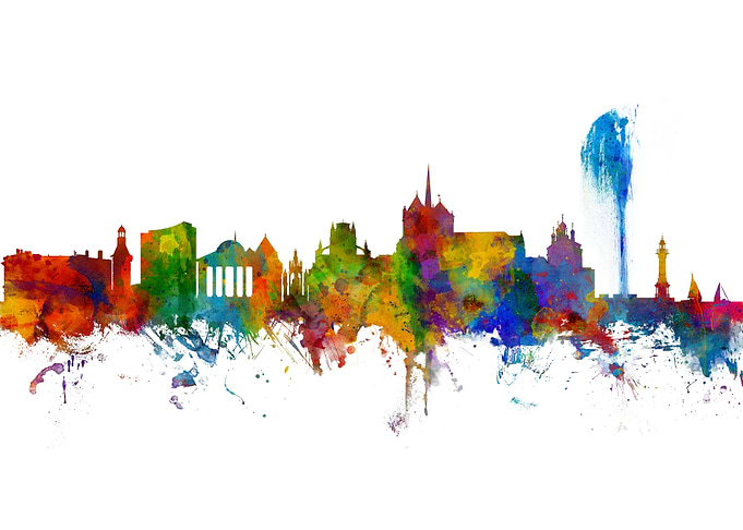 Geneva Switzerland Skyline