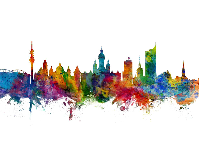 Leipzig Germany Skyline