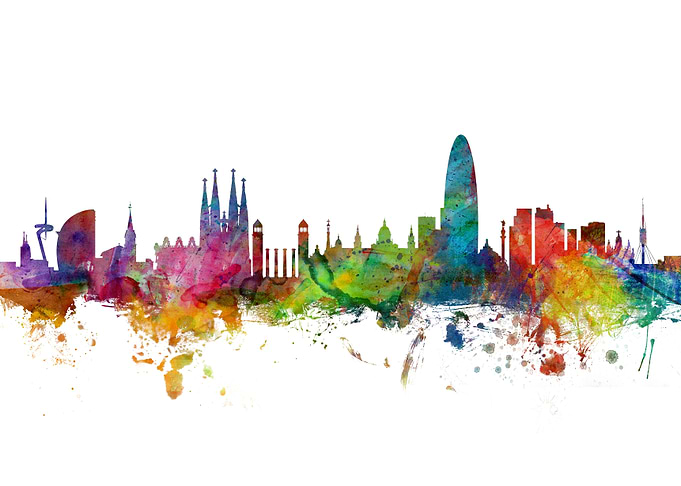 Barcelona Spain Skyline