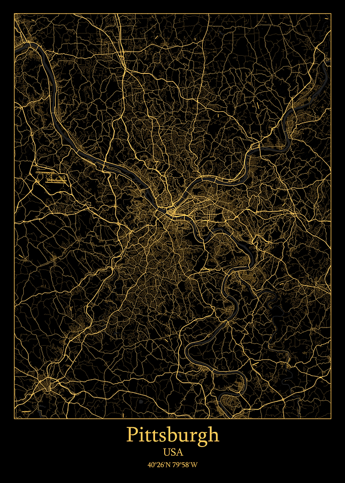 Pittsburgh USA map