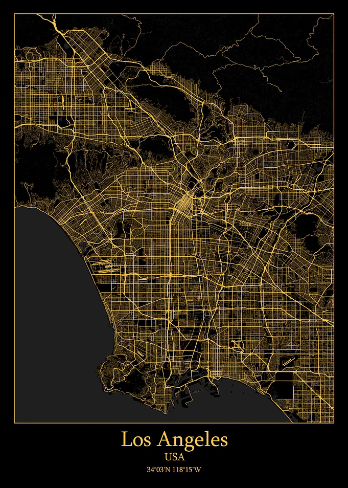 Los Angeles USA map