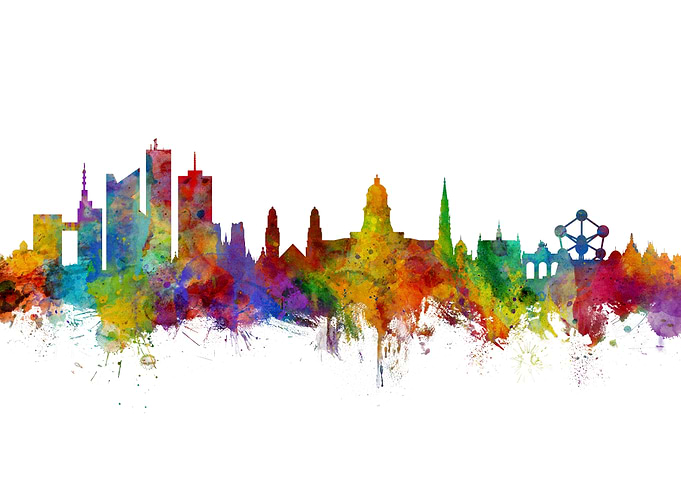 Brussels Belgium Skyline