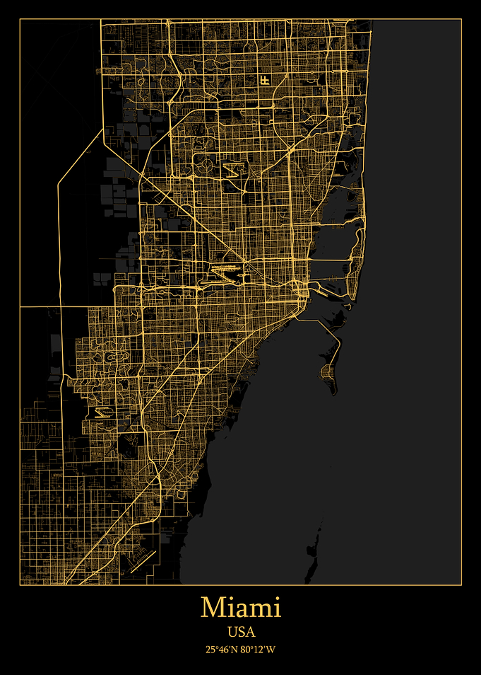Miami USA map