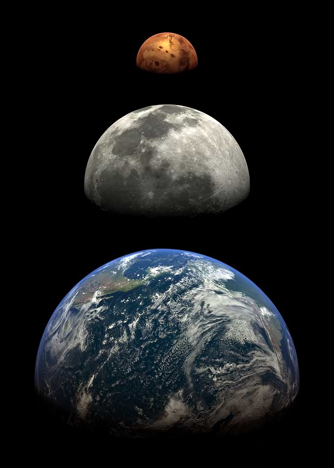 EARTH MOON MARS LINE UP