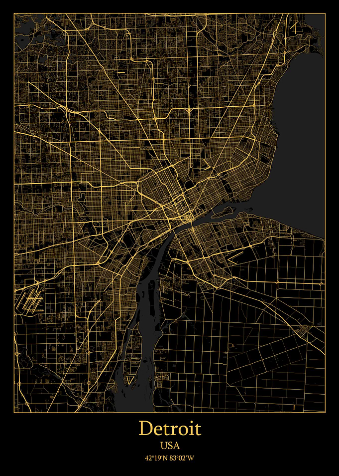 Detroit city map