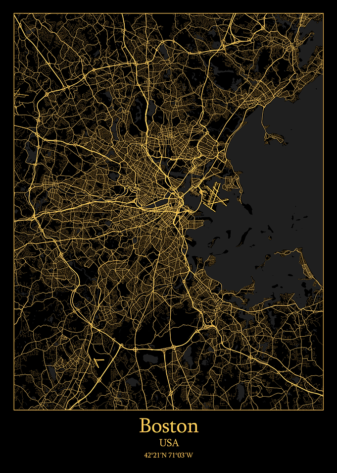 Boston USA map