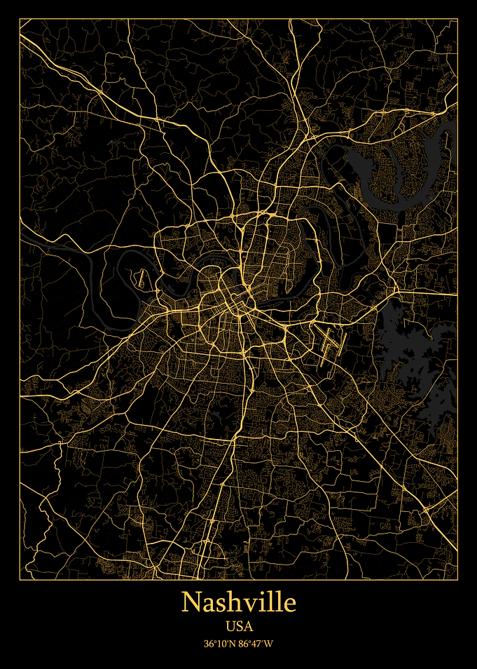 Nashville USA map