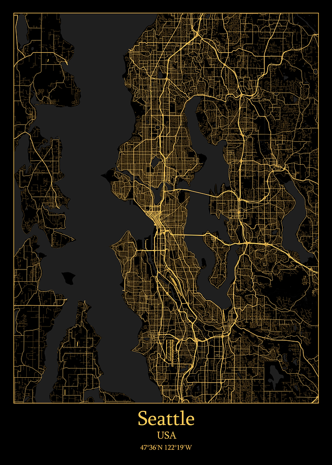 Seattle USA Map