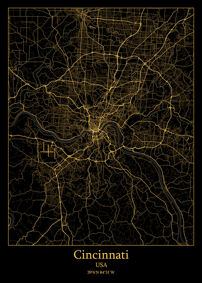 Cincinnati map USA