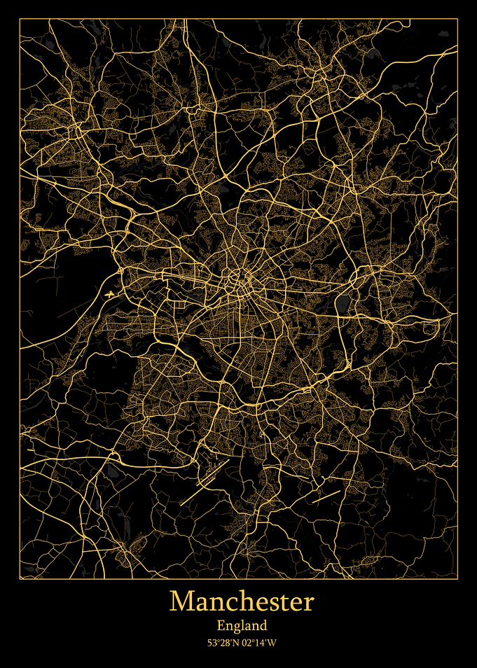 Manchester England map