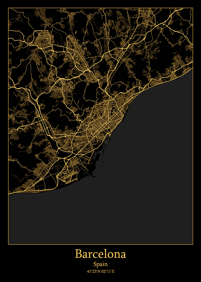 Barcelona Spain map
