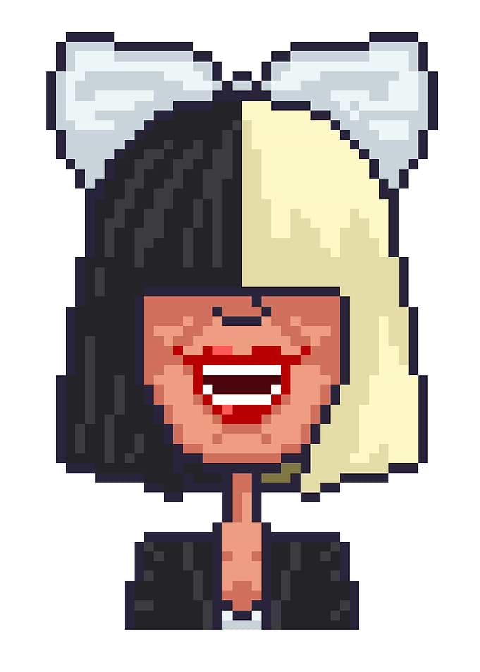 Sia pixel art caricature