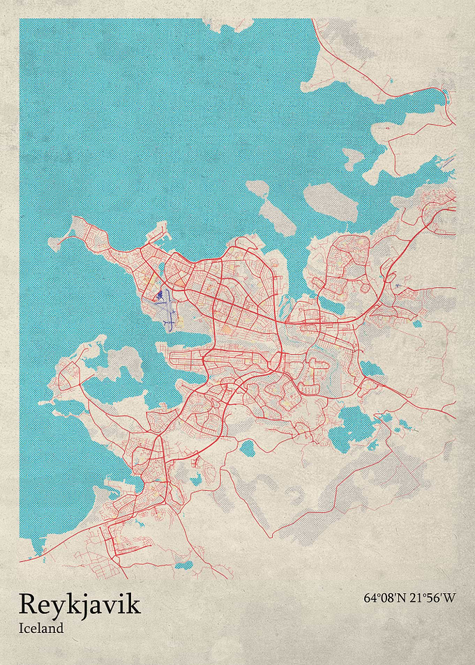 Reykjavik city map