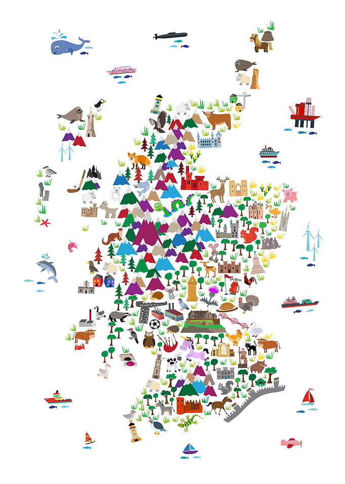Animal Map Scotland Kids