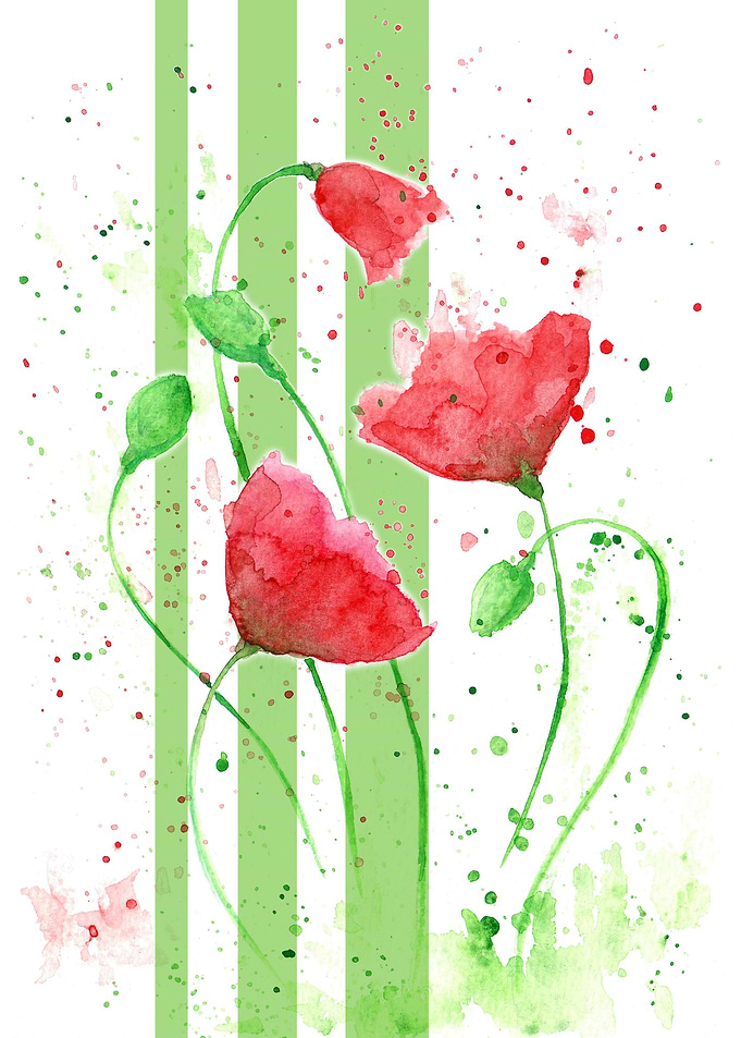 Watercolor poppies