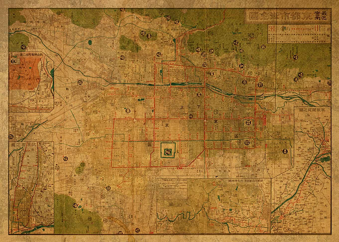Map of Kyoto Japan 1914