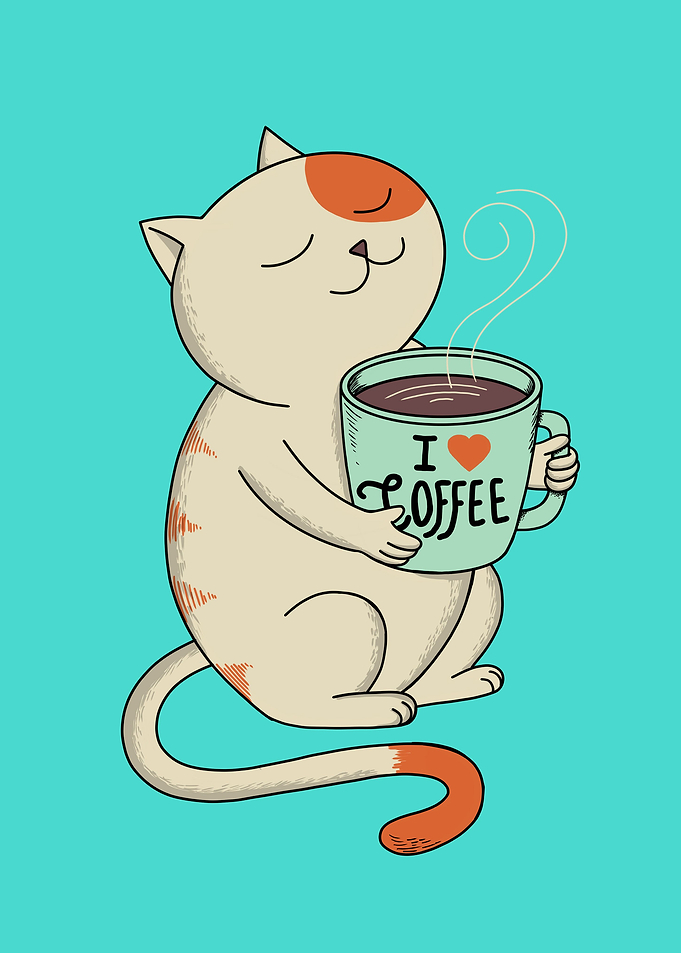 cat and coffee
