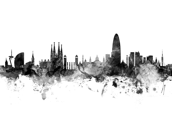 Barcelona Spain Skyline