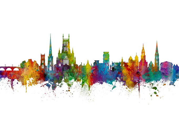 Worcester England Skyline