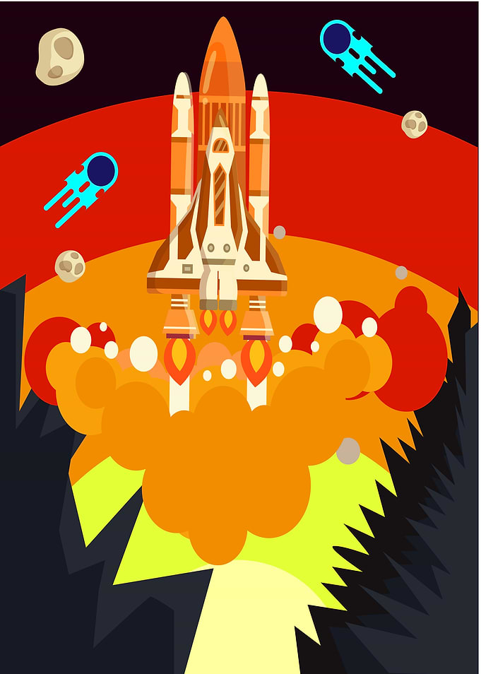 Space lunch illustration